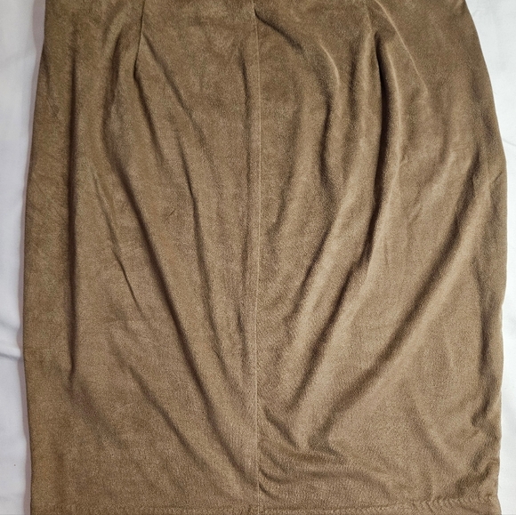 Soulmates Womens Brown Suede Feeling Faux Wrap Skirt Size Medium - Picture 10 of 10
